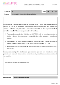 Convocatória Assembleia Geral