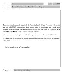 Convocatória Assembleia Geral de Sócios-Eleições